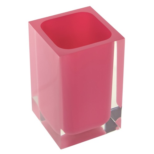Toothbrush Holder, Gedy RA98-76, Square Pink Toothbrush Holder RA98-76